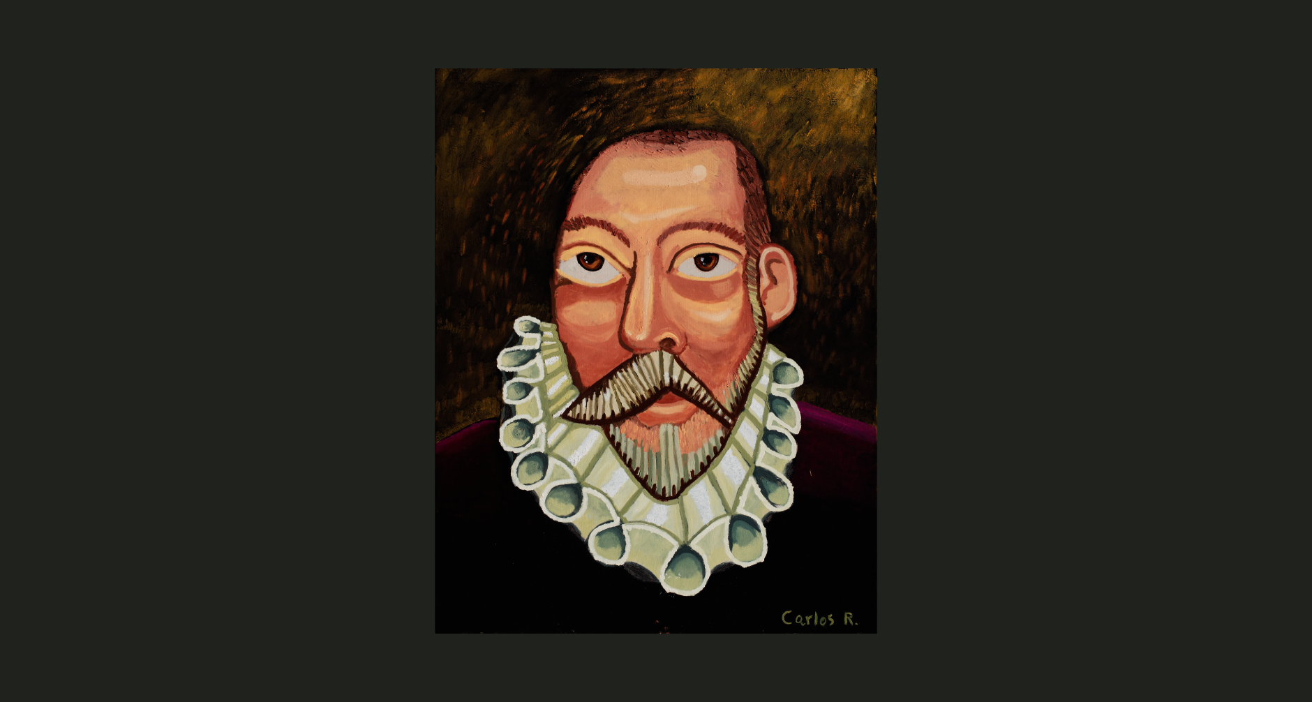 Cervantes leo sobre tela por Carlos Ramrez